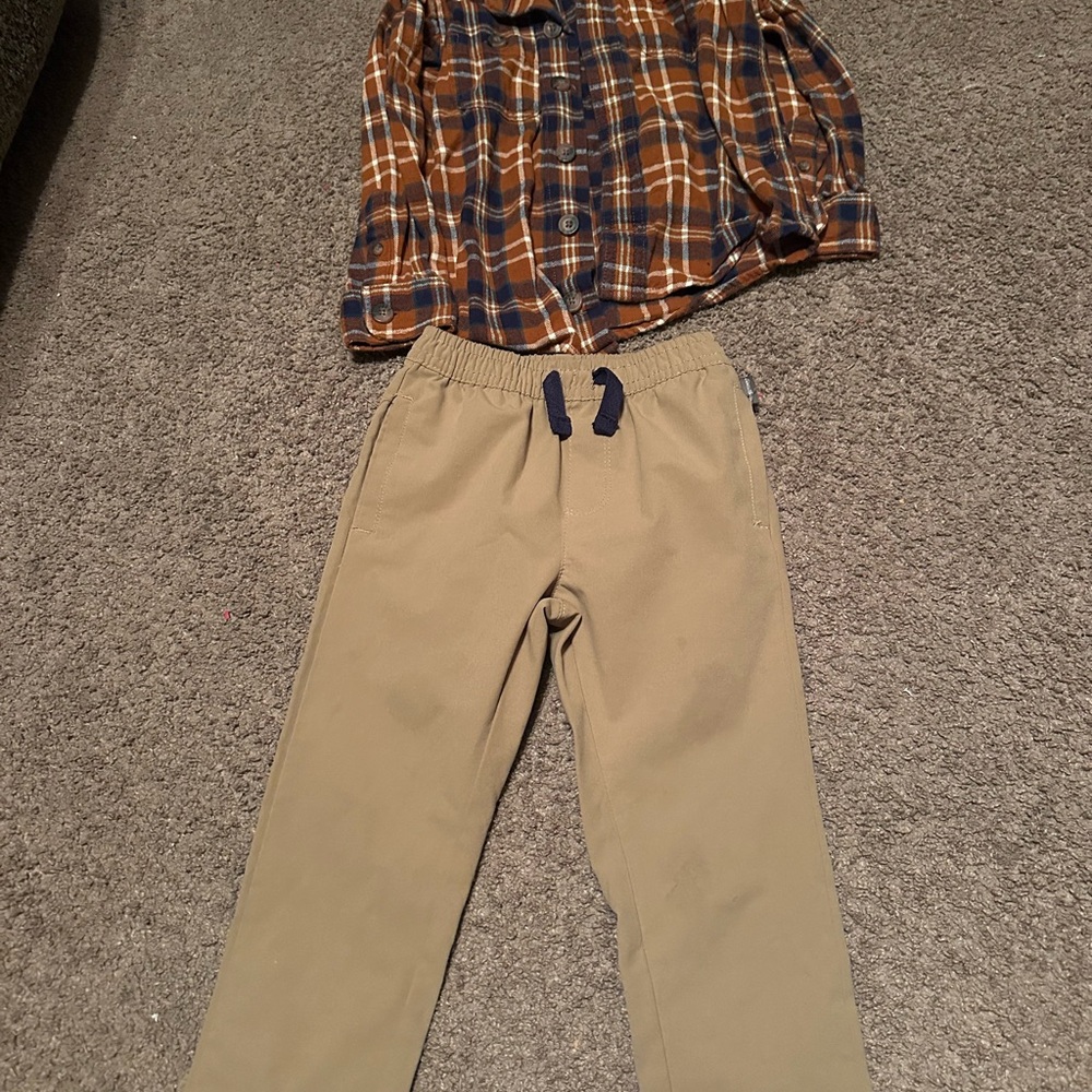 Eddie Bauer pants and Duluth flannel